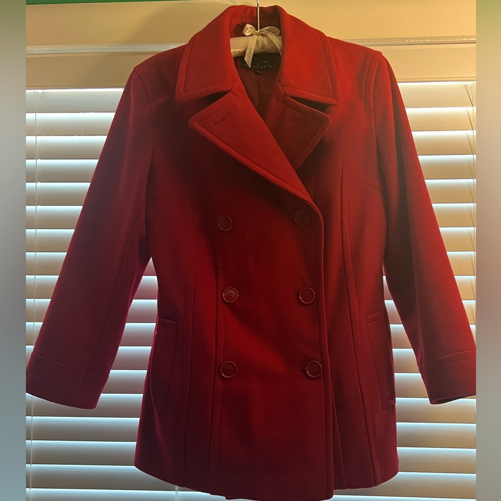 Gallery Women's Vibrant Red Pea Coat